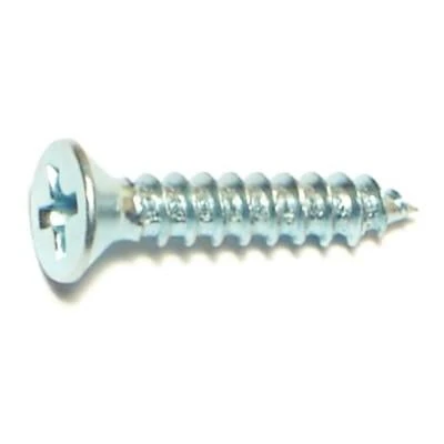 #6 X 3/4 Zinc Plated Steel Phillips Flat Head Sheet Metal Screws - 100 Count