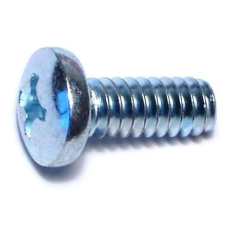 10-24 X 1/2 Zinc Plated Steel Phillips Pan Head Machine Screws - Coarse Thread