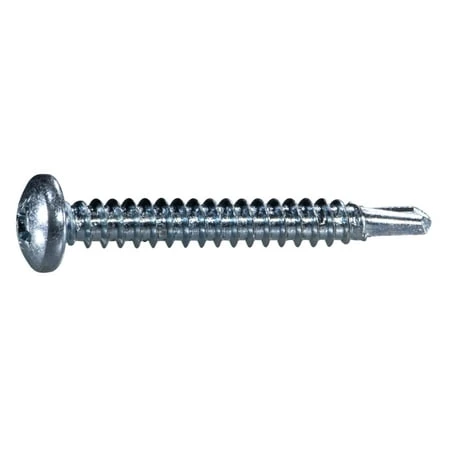#10-16 X 1-1/2 Zinc Plated Steel Phillips Pan Head Self-drilling Screws - 10 Count