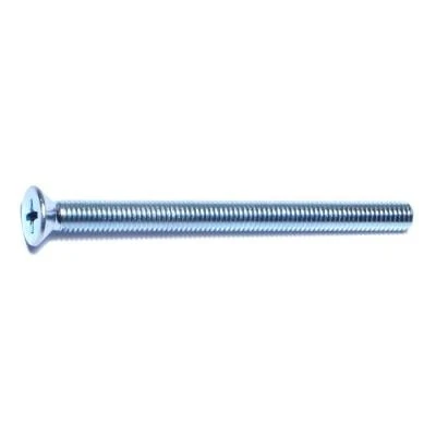 #10-32 X 2-1/2 Zinc Plated Steel Phillips Flat Head Machine Screws