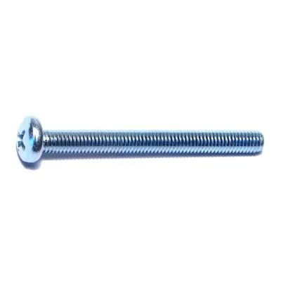 #10-32 X 2 Zinc Plated Steel Phillips Pan Head Machine Screws - 100 Count