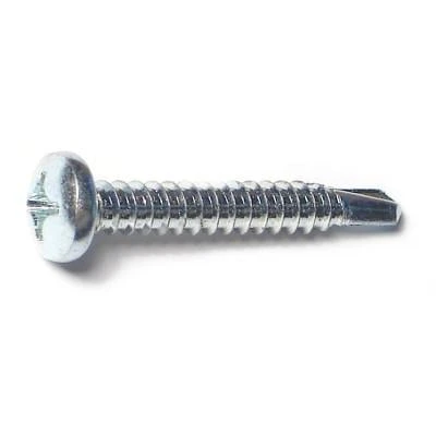 #12-14 X 1-1/2 Zinc Plated Steel Phillips Pan Head Self-drilling Screws
