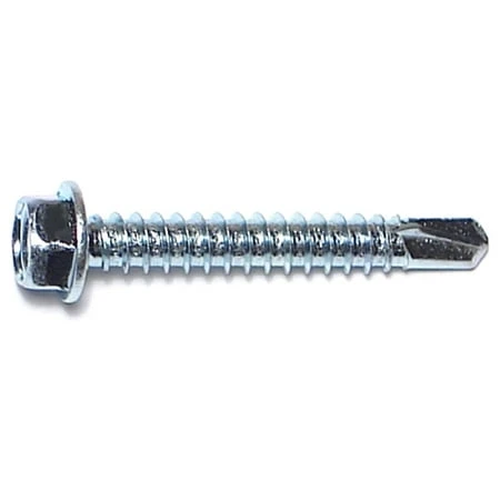 12 X 1-1/2 Inch Zinc Hex Washer Self-drilling Screws - Durable Fastening Solution