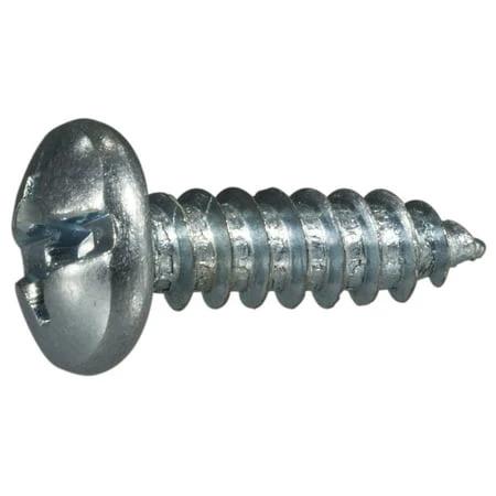 #12 X 3/4 Inch Zinc Plated Steel Combo Pan Head Sheet Metal Screws - 100 Count