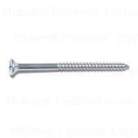 6 x 2 Zinc Phillips Flat Wood Screws