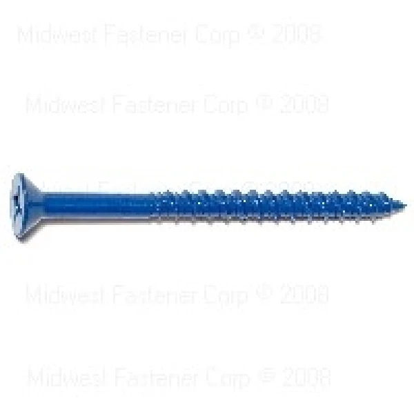 1/4 X 3-1/4 Blue Ruspert Phillips Flat Head Masonry Screws - Steel Construction