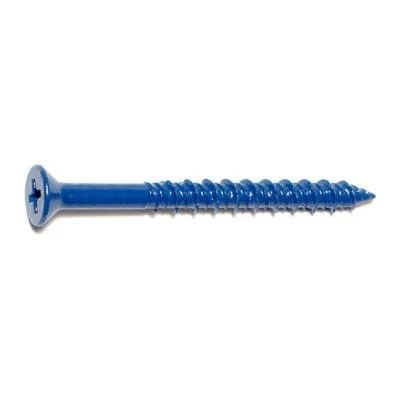3/16 X 2-1/4 Blue Ruspert Coated Steel Phillips Flat Head Masonry Screws
