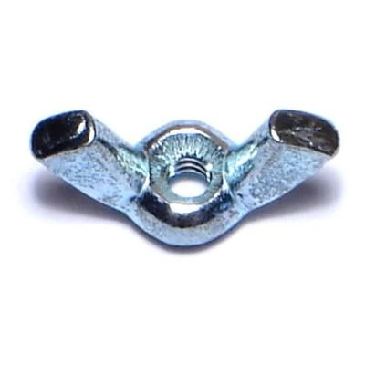 6-32 X 23/32 Zinc Plated Steel Cold Forged Wing Nuts - 10 Pack