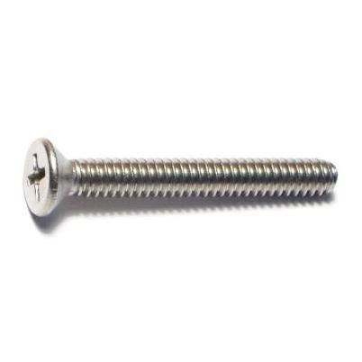 10-24 X 1-1/2 Stainless Steel Phillips Flat Head Machine Screws - 18-8 Coarse Thread