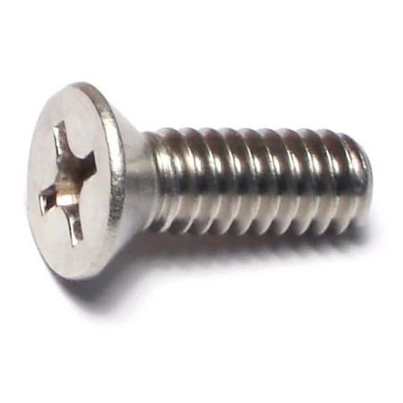 1/4-20 X 3/4 Stainless Steel Phillips Flat Head Machine Screws - 18-8 Coarse Thread