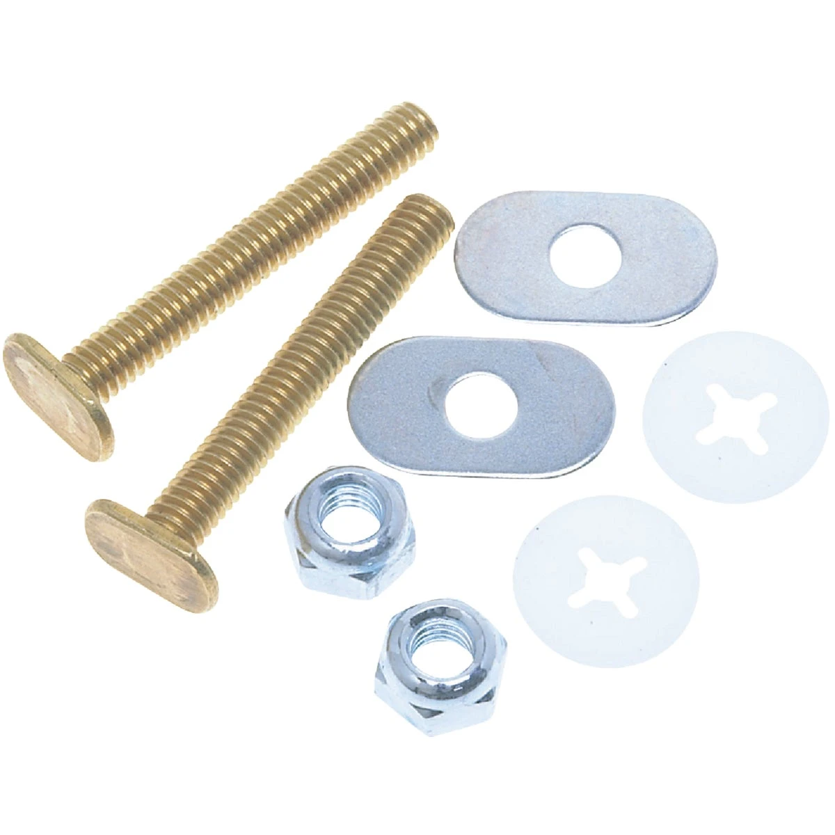 5/16 In. Brass Toilet Bolt Set With Heavy-duty Nuts And Washers - Model W-7140