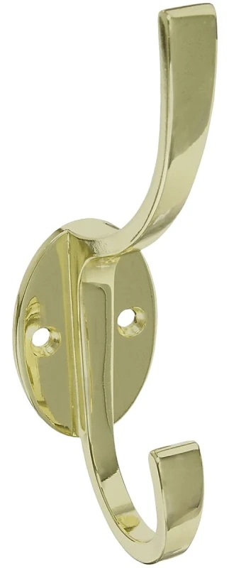 V8009 Heavy-duty Modern Coat And Hat Hook 5-1/2 Inch Brass Finish