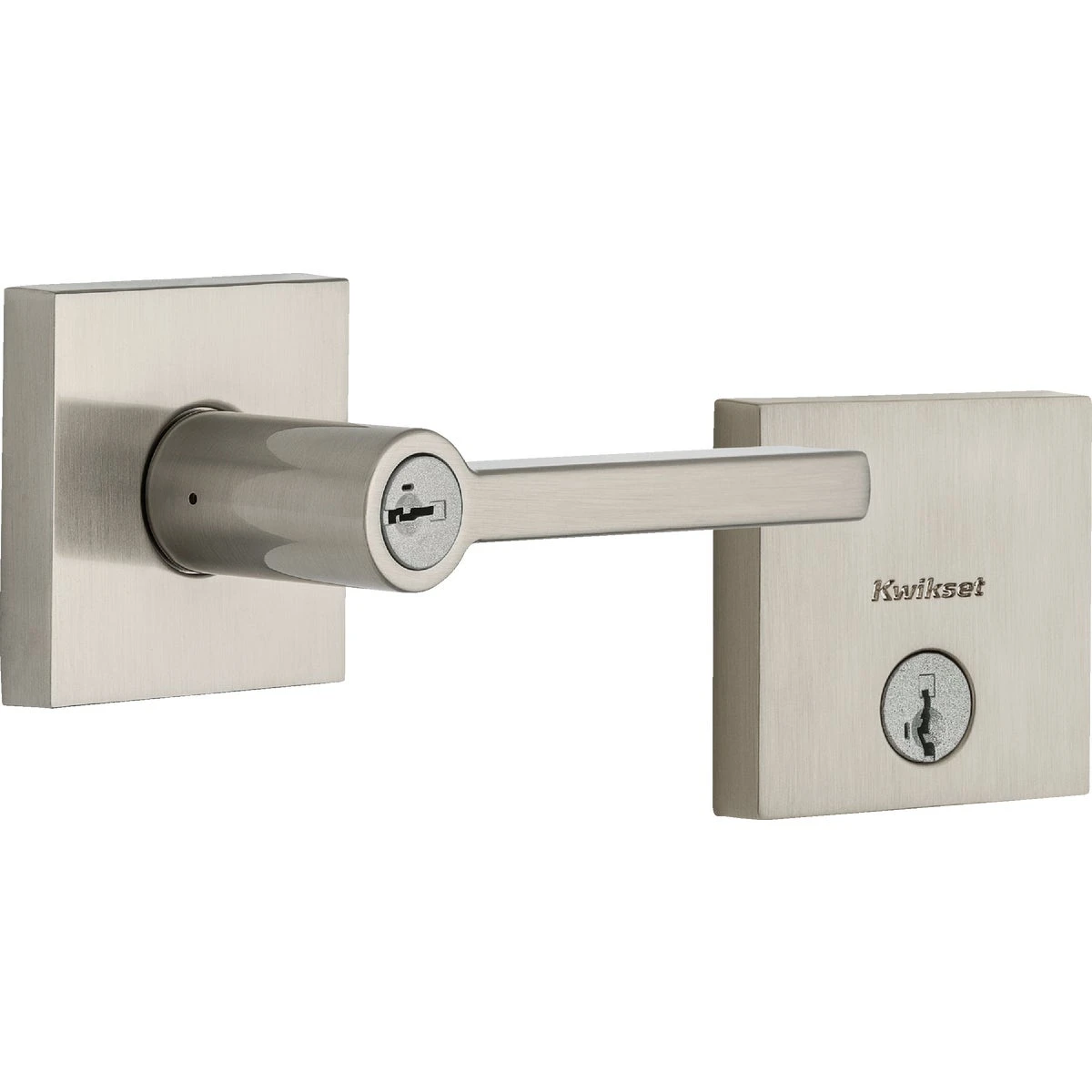 Halifax Satin Nickel Deadbolt And Door Lever Combo With Smartkey Security
