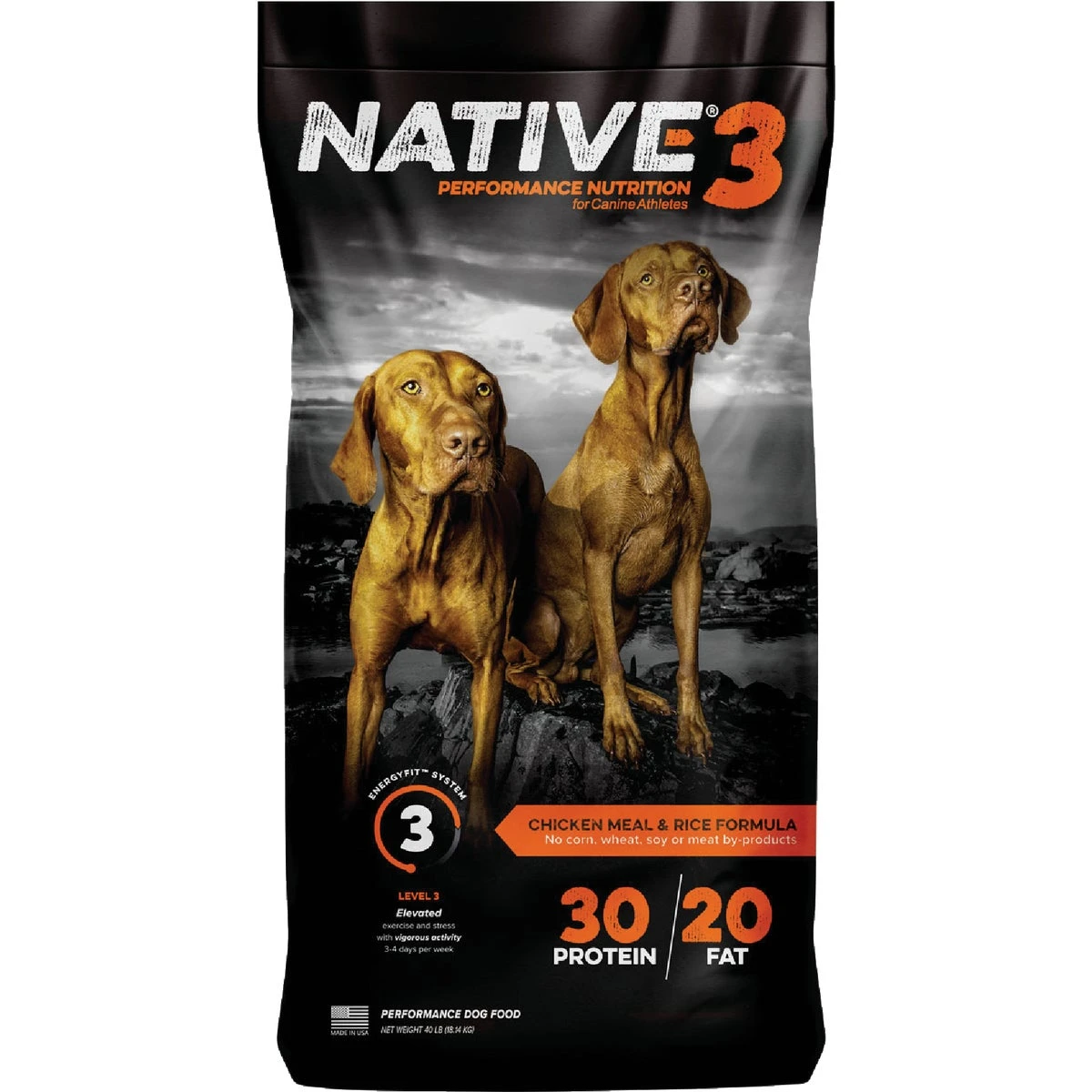 Level 3 Performance Nutrition 40 Lb. Dry Dog Food - Chicken & Rice Flavor