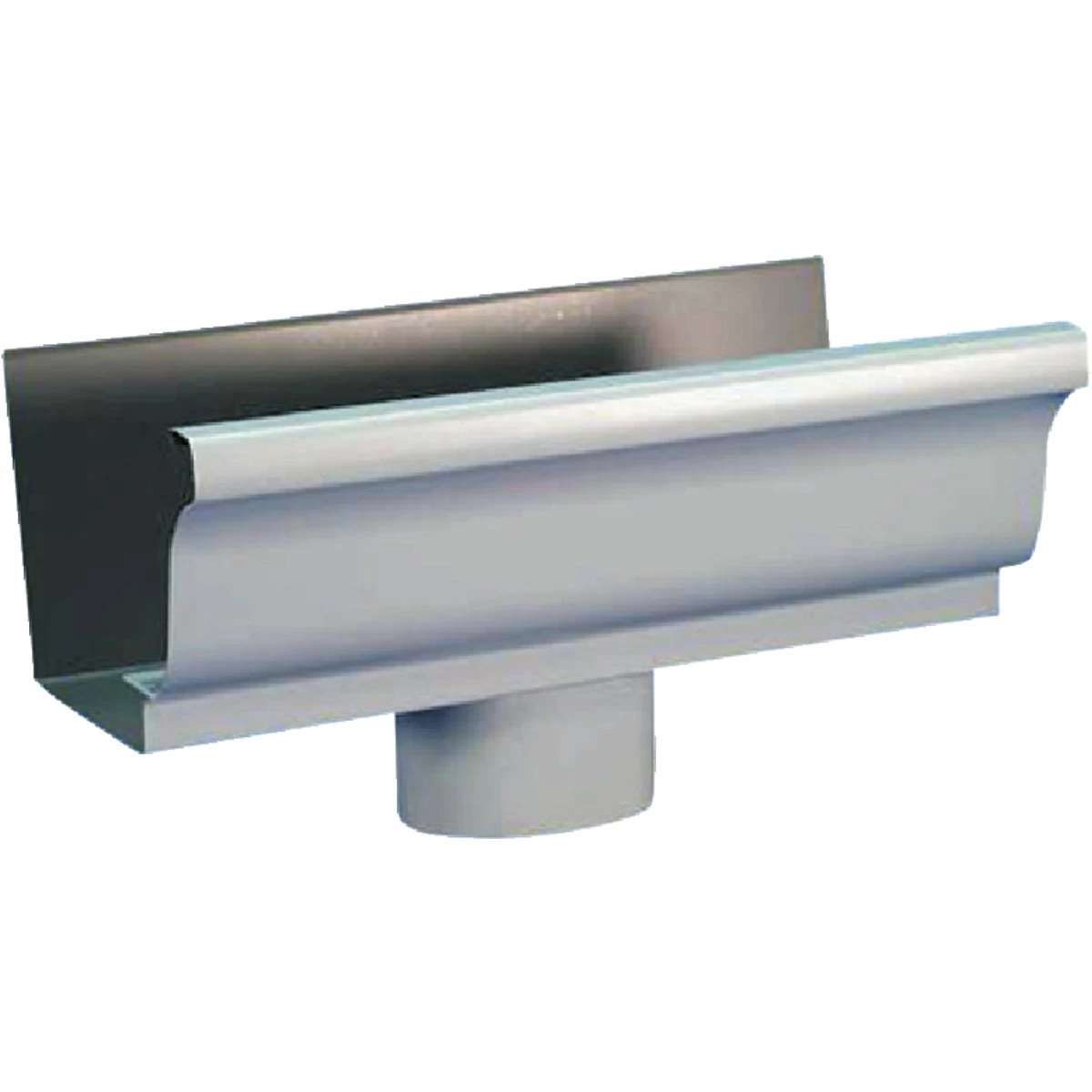 5 Inch K Style Aluminum White Gutter Round Drop Outlet 3droprtw