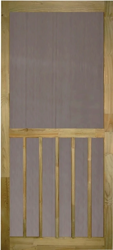 32 Inch 5-bar Treated Wood Screen Door With Heavy-duty Fiberglass Screen