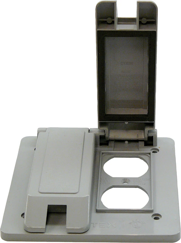 Rectangle Pvc 2 Gang Duplex Outlet Cover For Electrical Applications