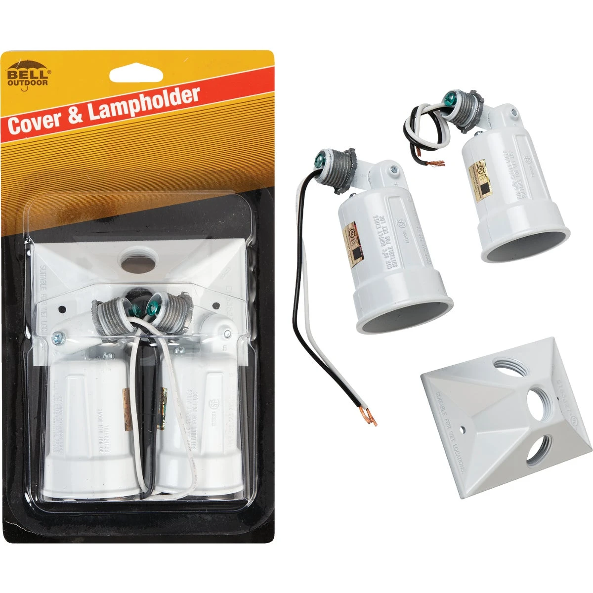 150W Outdoor Weatherproof Dual Lampholder - Aluminum & Durable