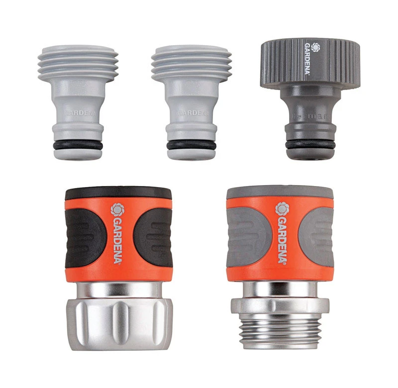 5/8 & 1/2 In. Metal Threaded Male/female Quick Connector Hose Set