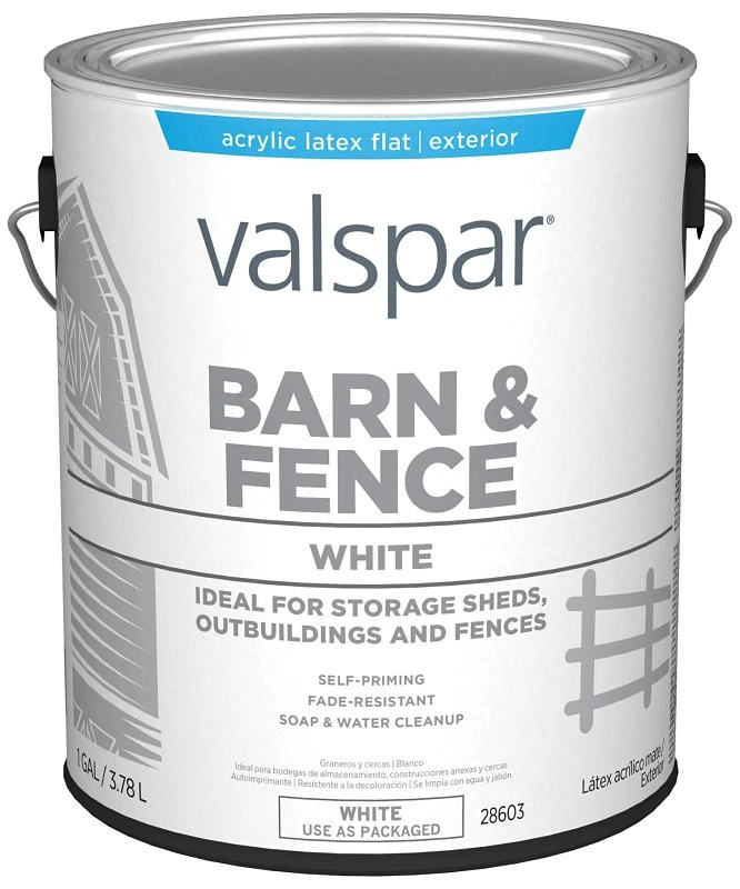 1 Gallon Latex Paint & Primer In One Flat Barn & Fence Paint, White