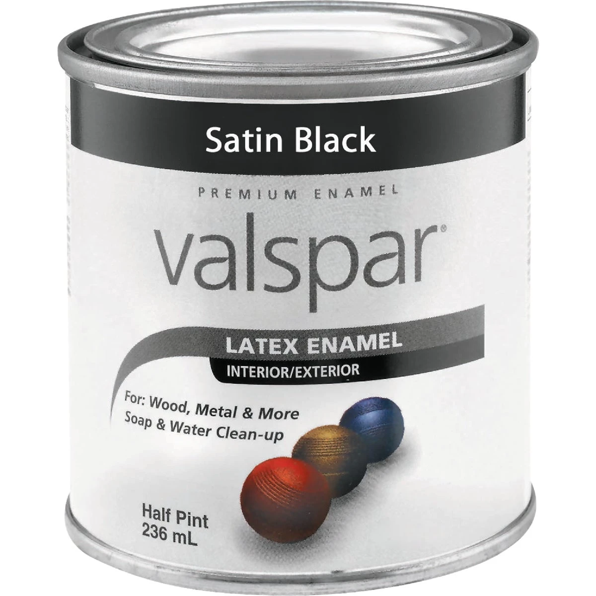 65000 Series Premium Enamel Spray Paint, Satin Black, 0.5 Pint