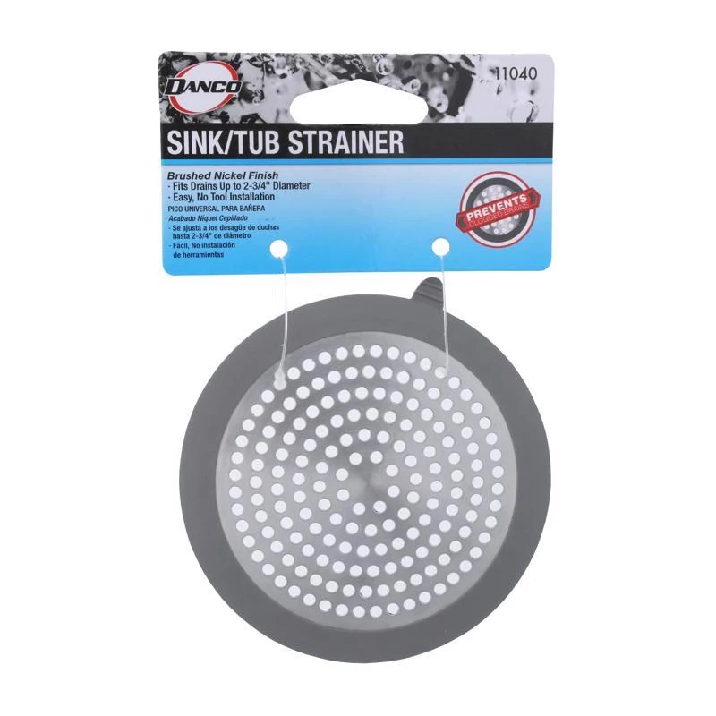 Brushed Nickel Hair Catcher And Drain Protector For Bathroom Sink And Bathtub