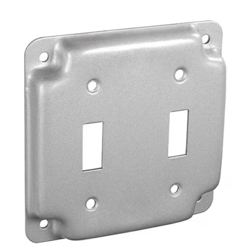 2-toggle Switch Square Device Cover 4 In. X 4 In. Steel