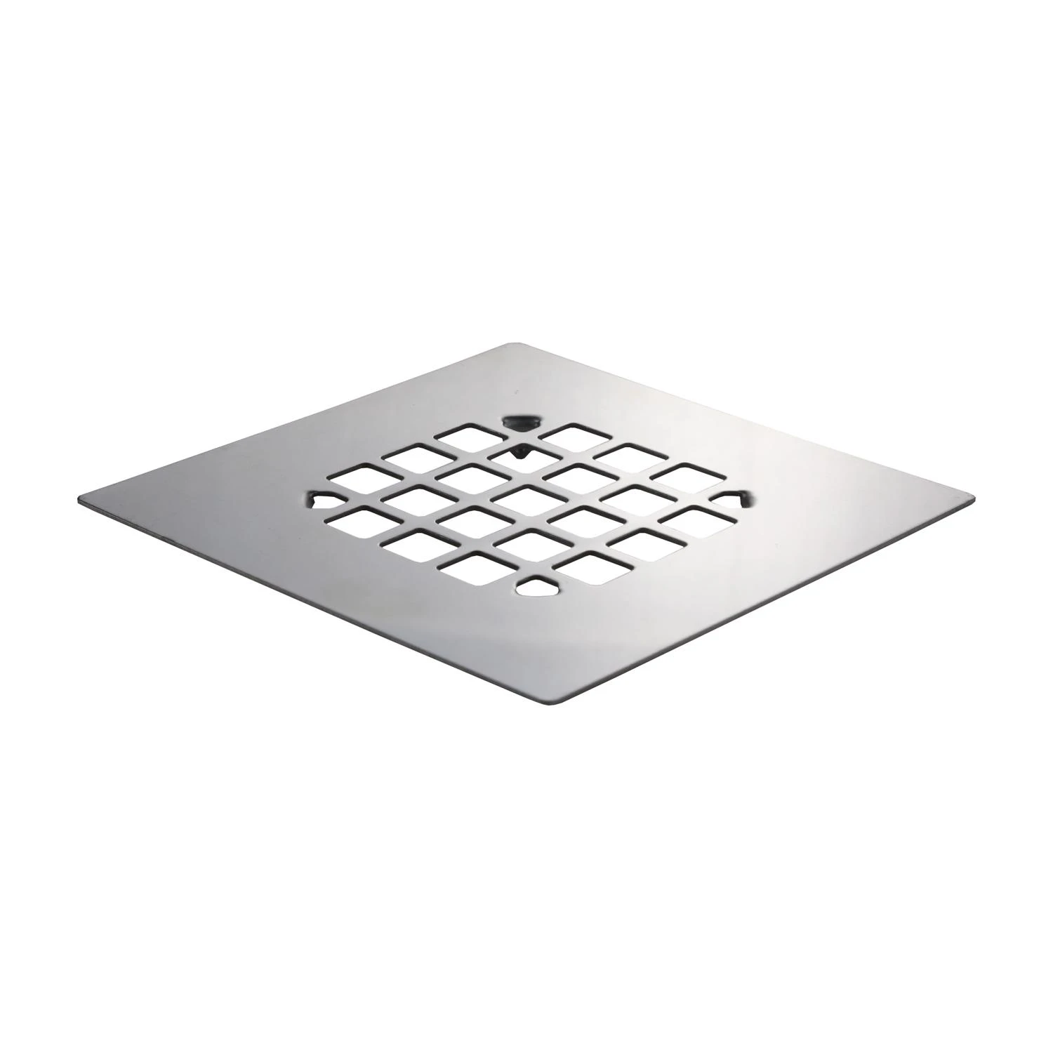 Chrome Square Snap-in Shower Drain Cover, 4-1/4 In., Stainless Steel