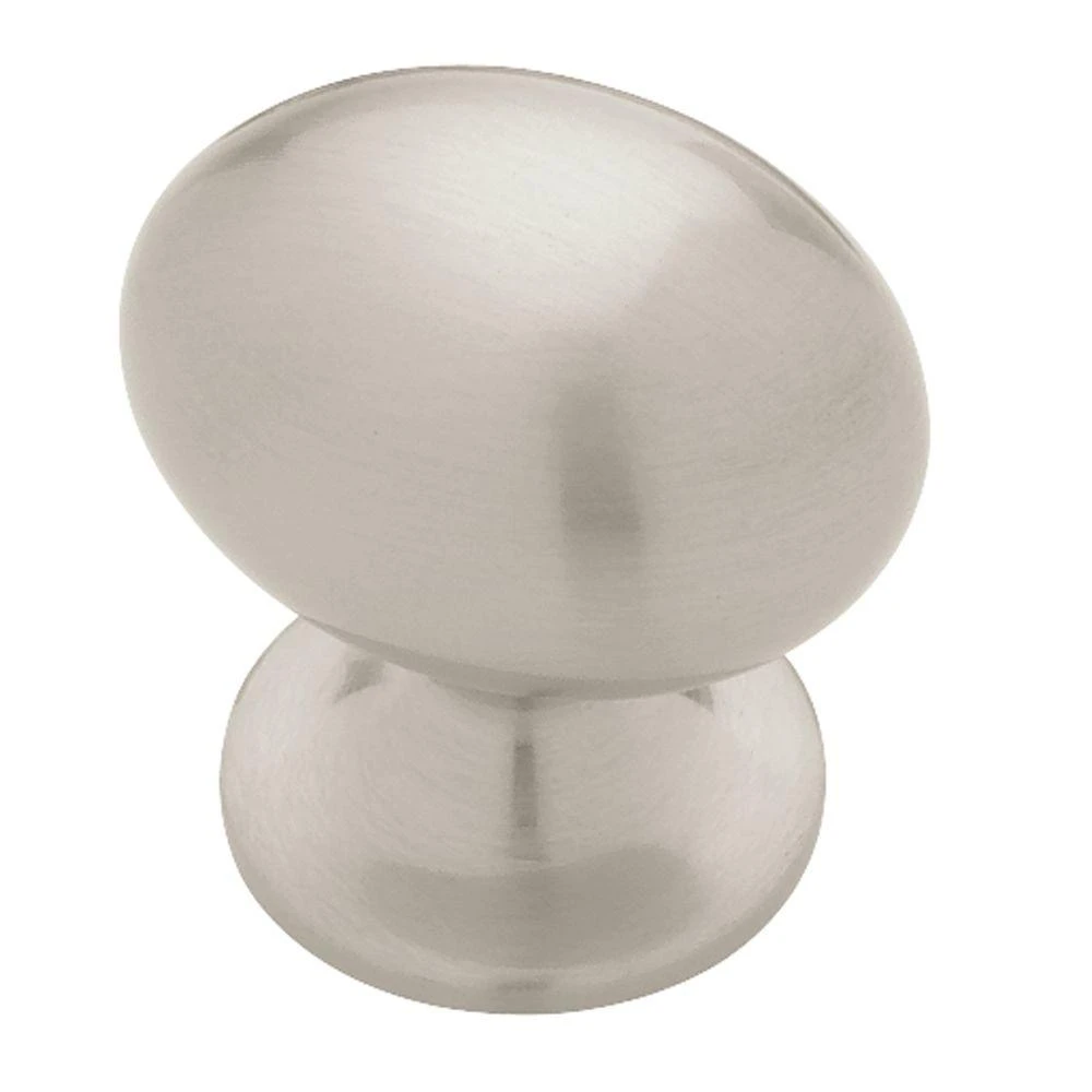 Football Cabinet Knob, Brushed Satin Nickel Finish, 1-3/8-inch Diameter