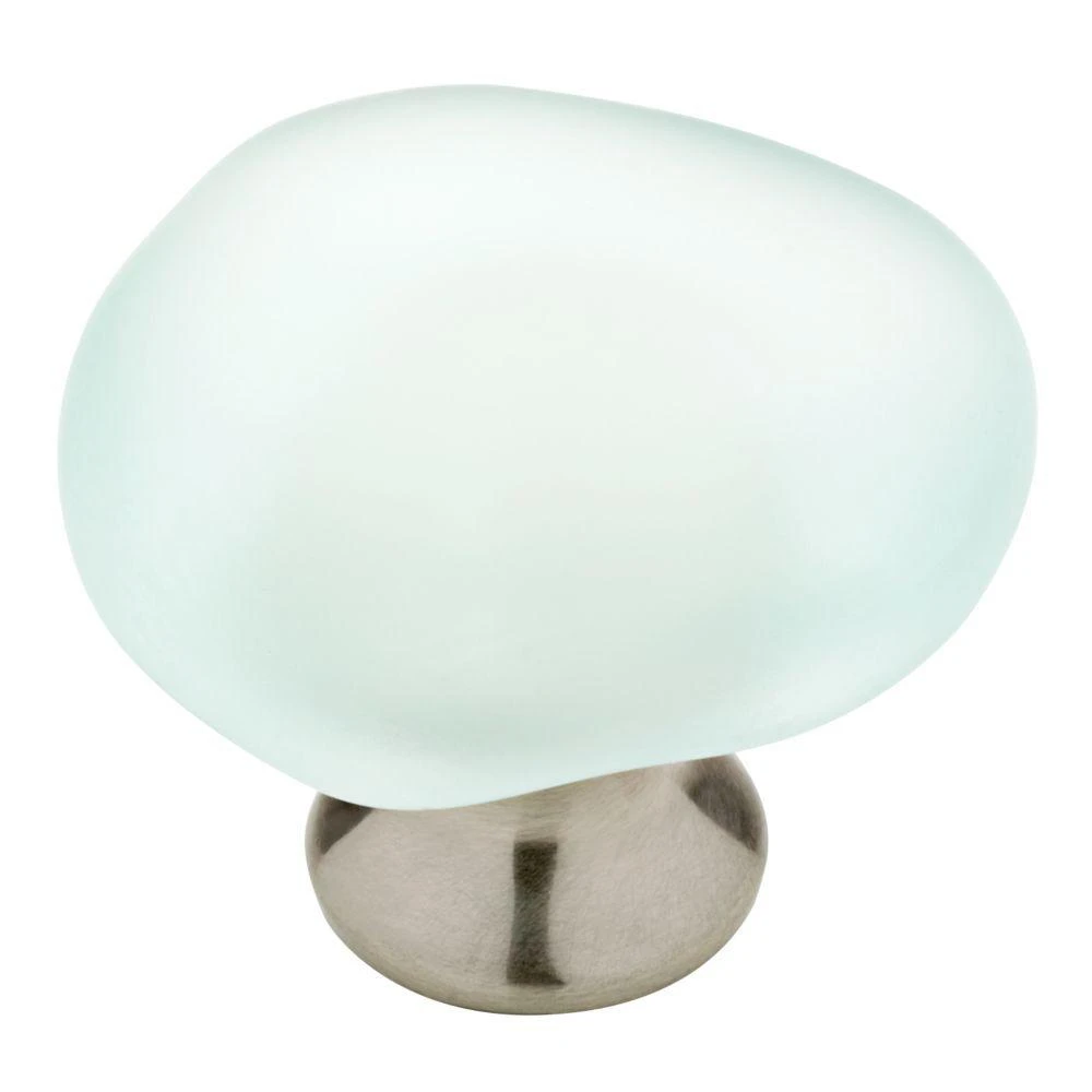 Seaglass Cabinet Knob, Aqua And Satin Nickel, 1-1/2-inch Unique Design