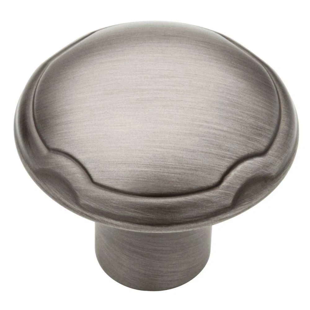 Theo Pattern Cabinet Knob, Heirloom Silver Finish, 1-1/4-inch Diameter