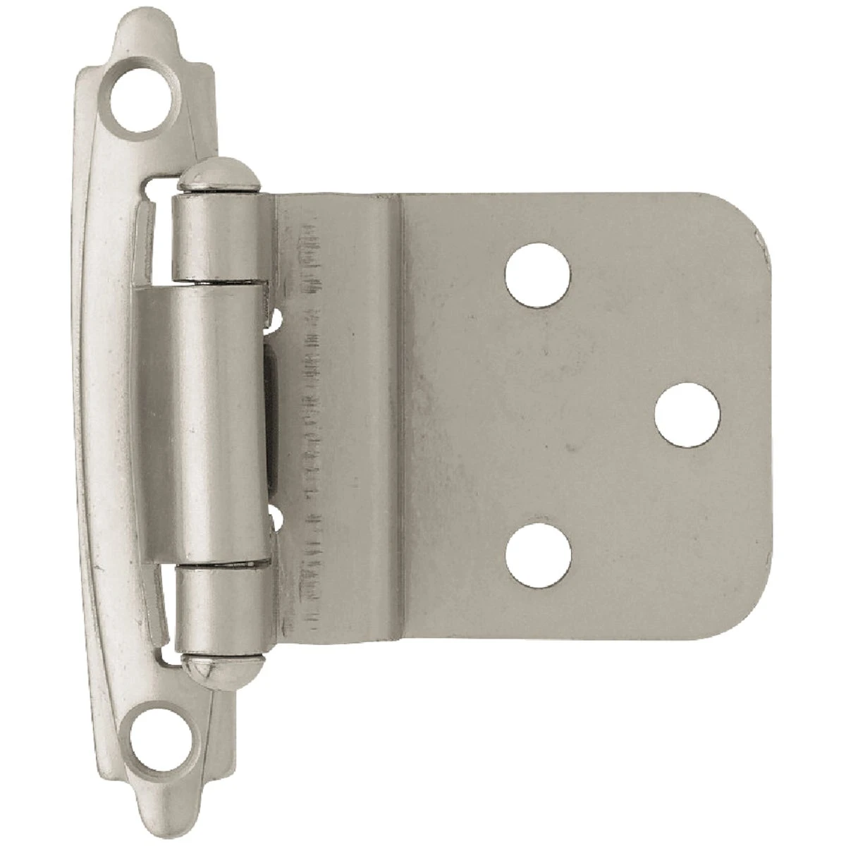 Self-Closing Inset Cabinet Hinges, Satin Nickel, 2-Pk.