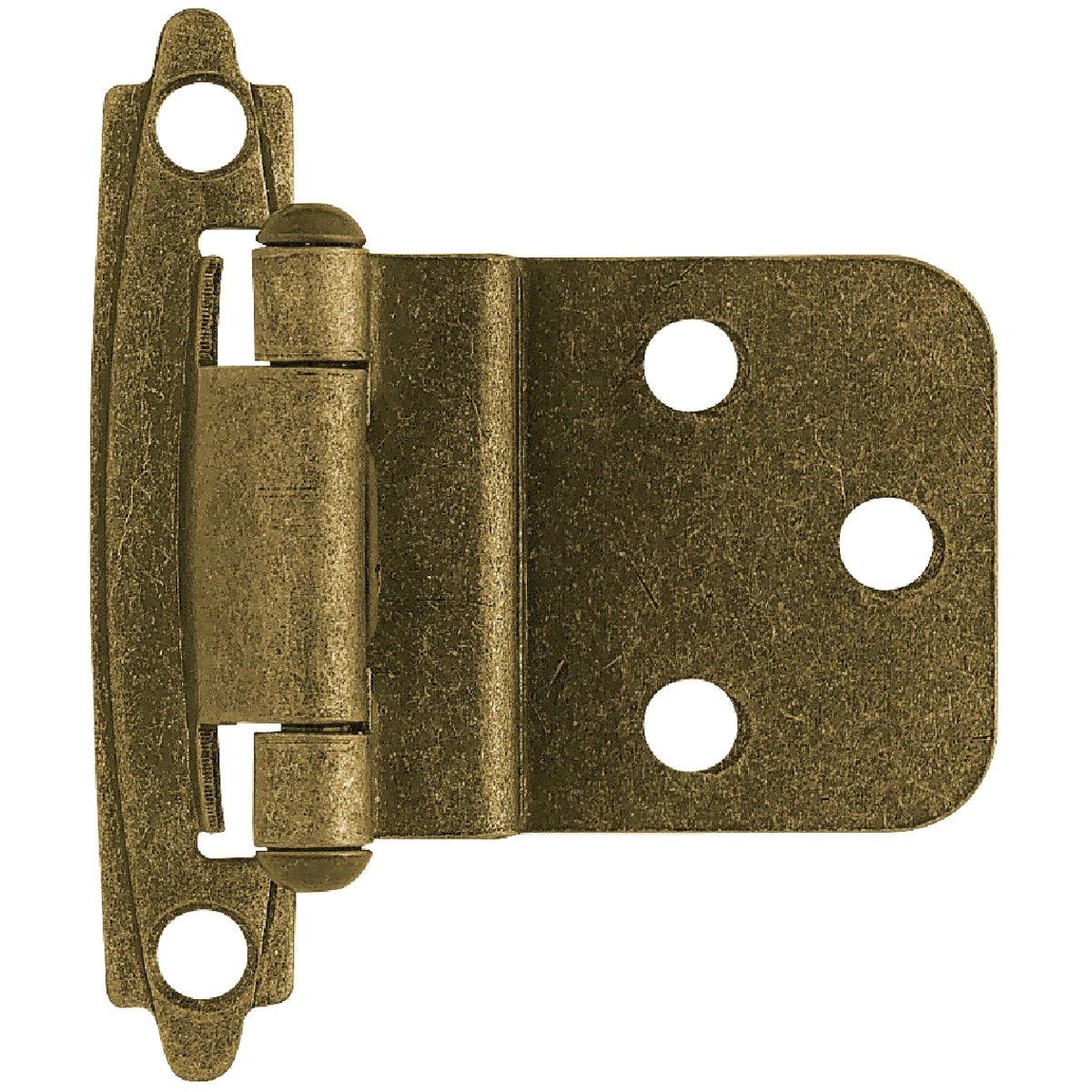 Self-closing Inset Cabinet Hinge, Antique Brass, 3/8-in., 2-pk, Model H0104al-ab-u