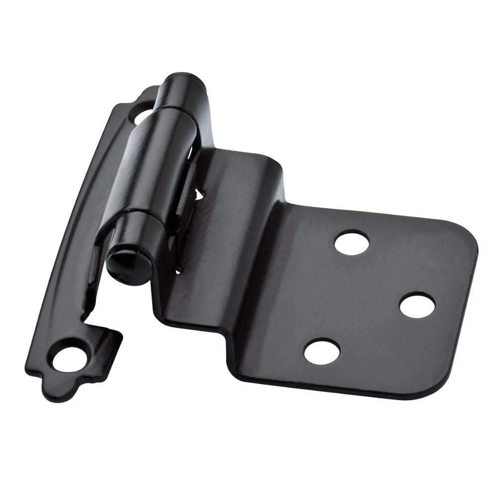Inset Self-Closing Hinge in Flat Black Finish, 3/8-Inch Width