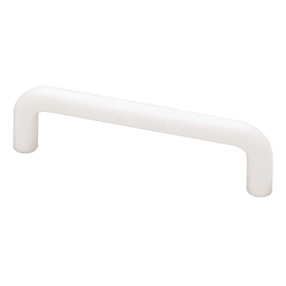 4-inch White Plastic Wire Cabinet Pull With 3-3/4 Inch Center Holes And Screws
