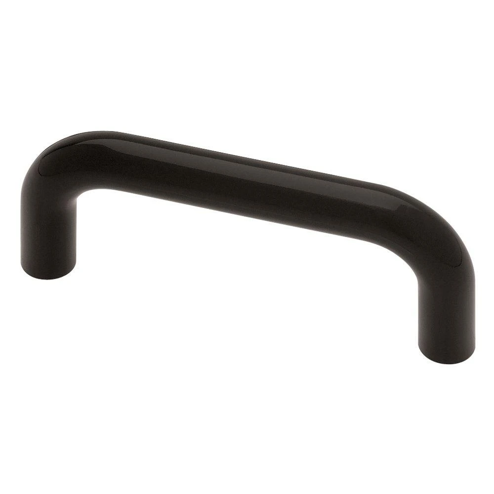3-1/4-inch Black Plastic Wire Cabinet Pull With 3-inch Screw Holes