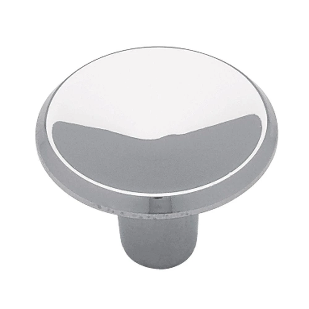 1-inch Chrome Plated Concave Round Cabinet Knob With Screws - Model P65010h-chr-c