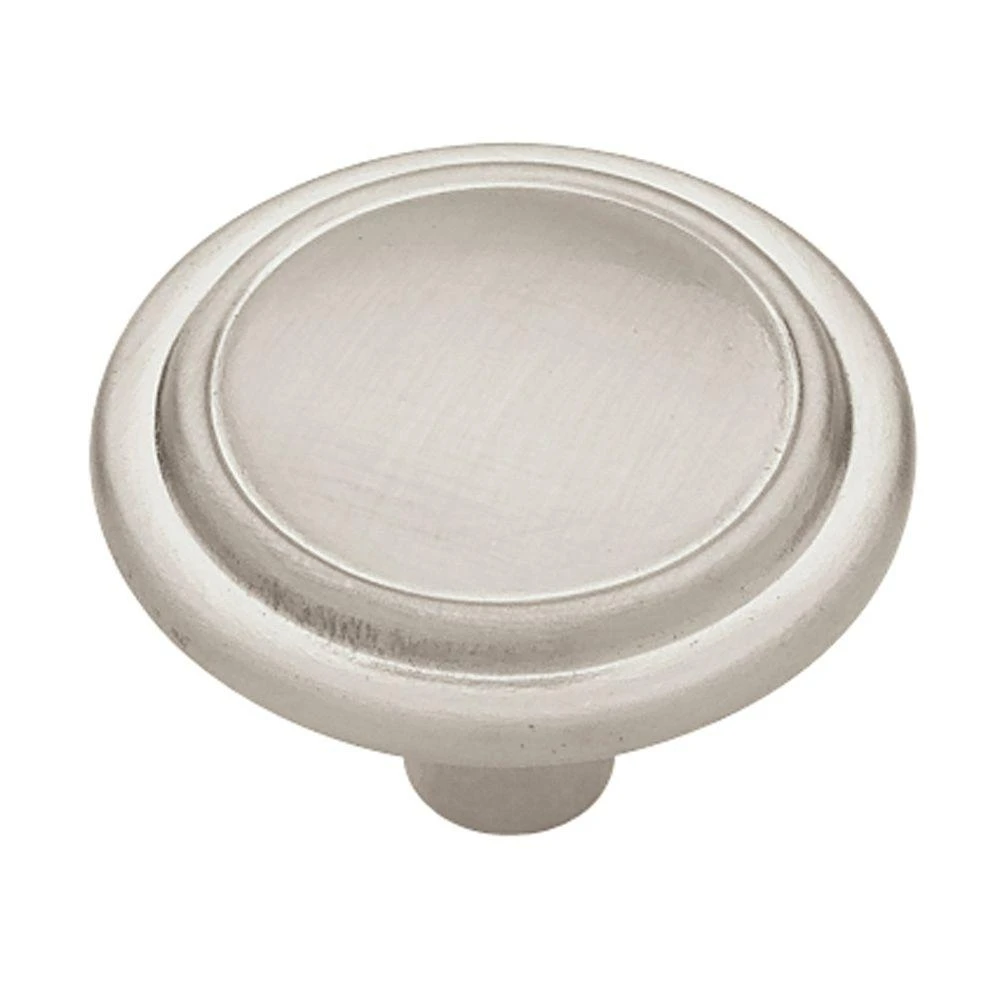 Top Ring Cabinet Knob, Brushed Satin Nickel Finish, 1.25 Inch Round Diameter
