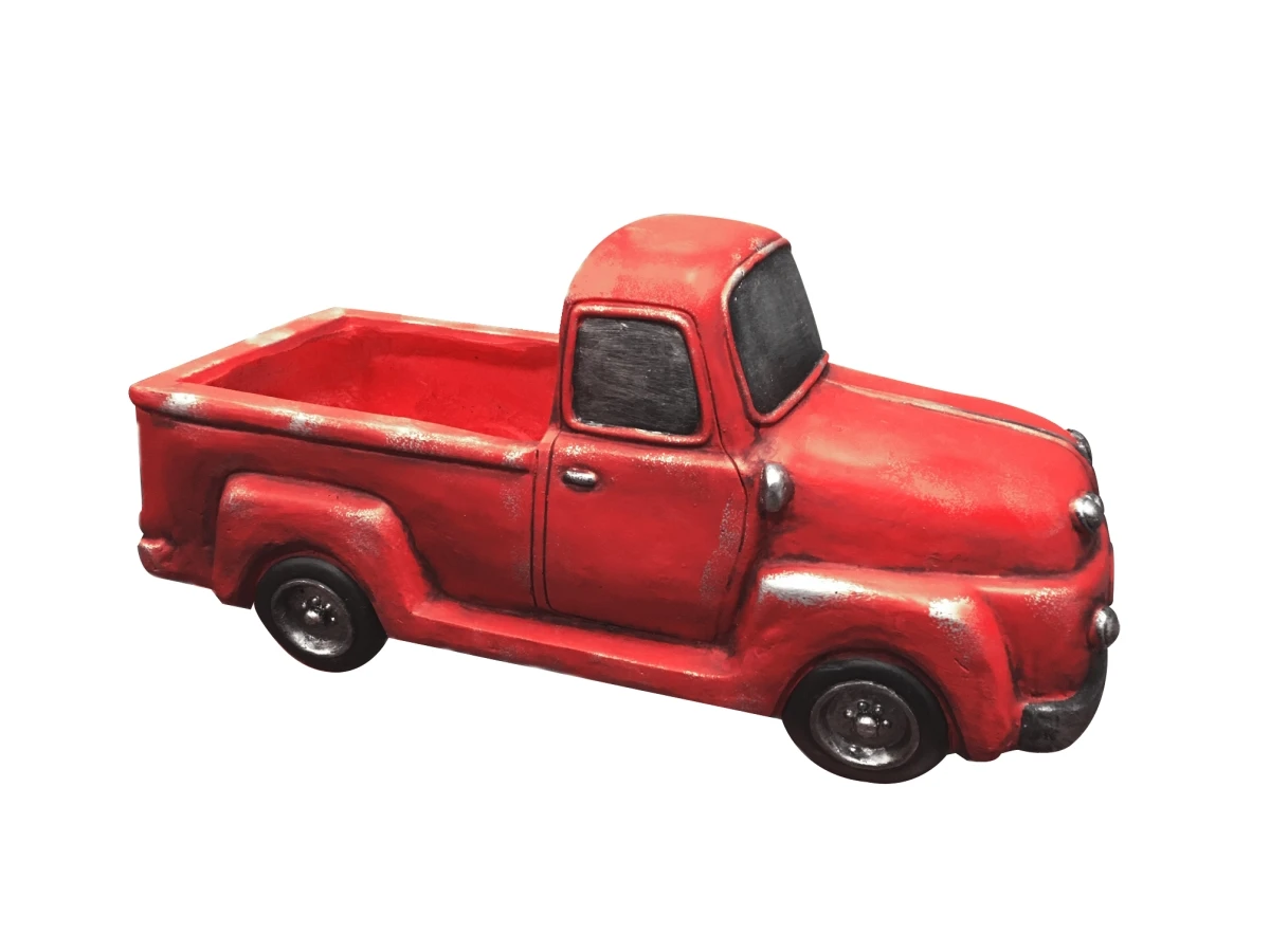 Truck Planter In Vibrant Red - Unique Decorative Garden Planter