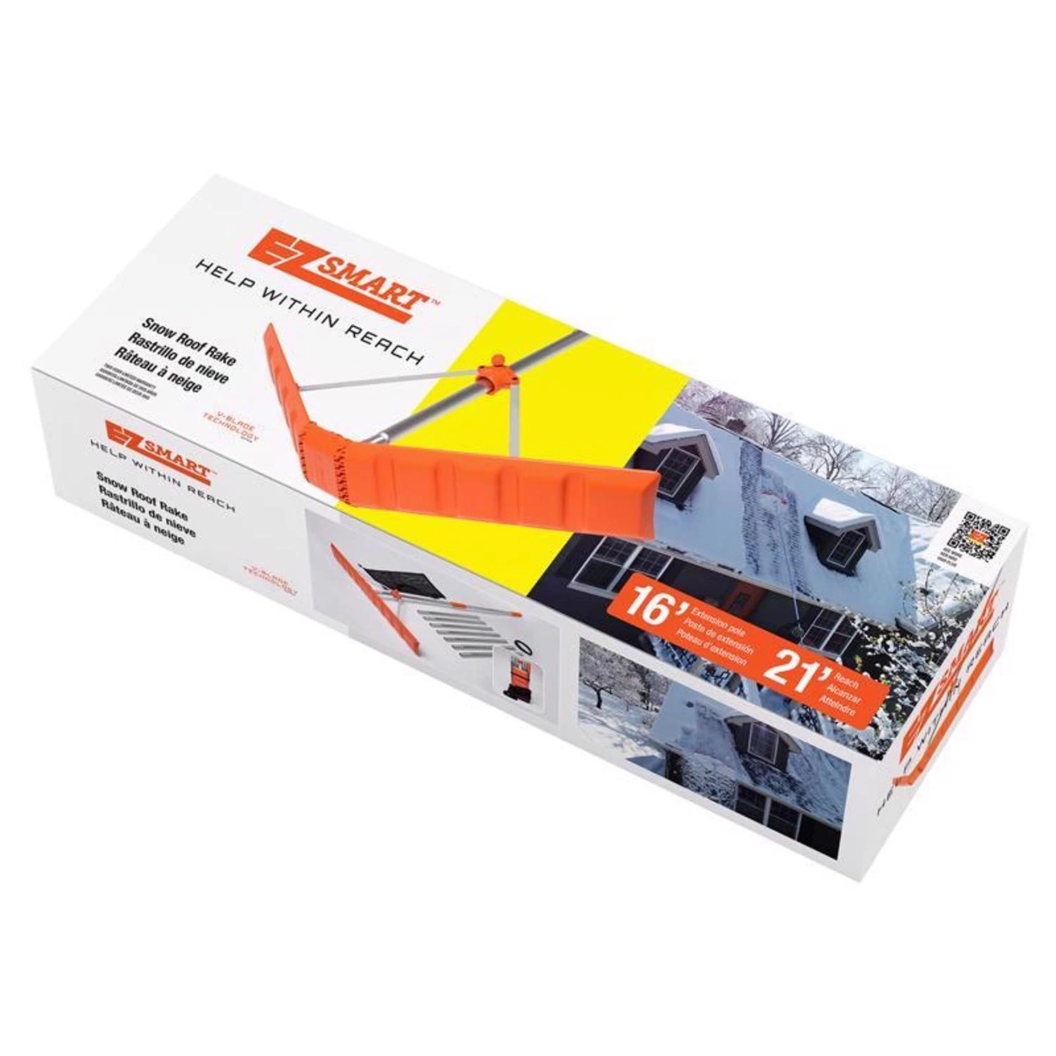 Tools 36 In. Wide Snow Roof Rake With 16 Ft. Extension Pole