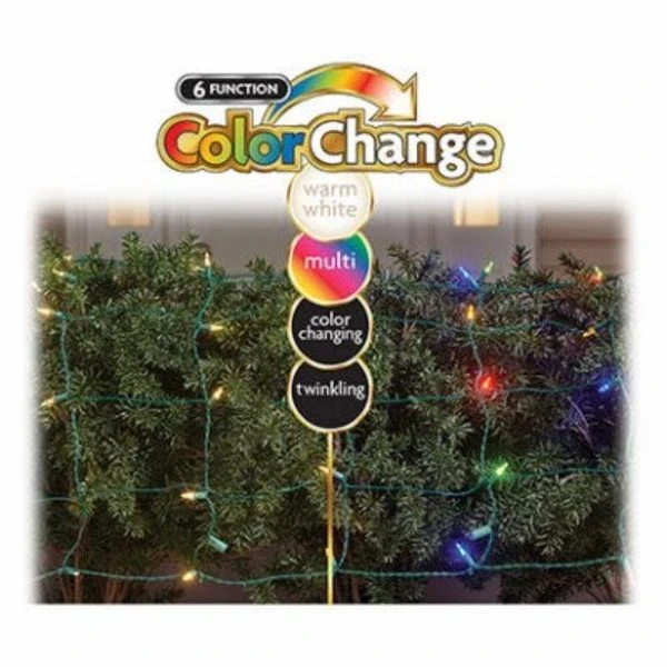 Staylit 100-light Color Changing Net Set With 6 Functions, 4'x8'
