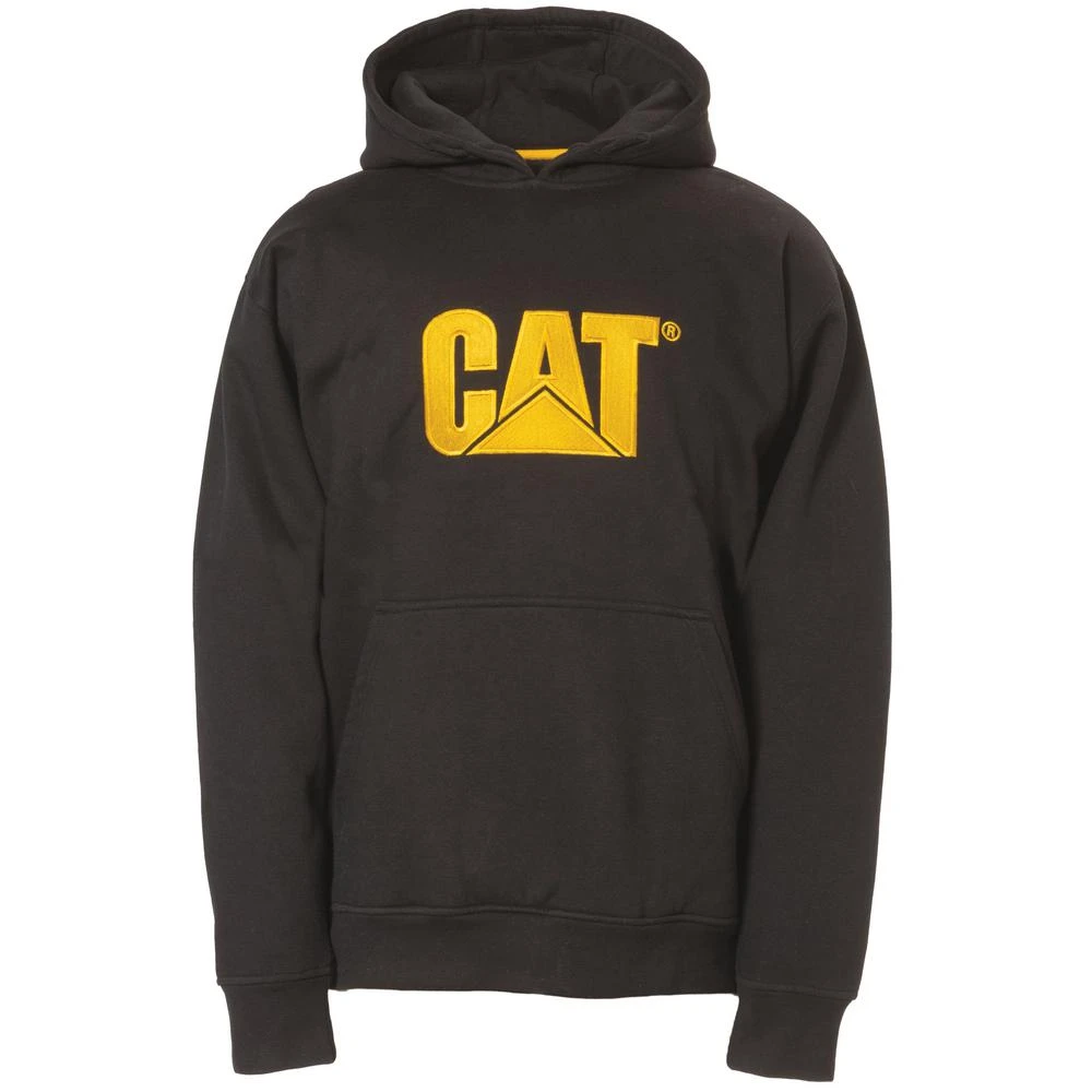 Caterpillar Trademark Black Hooded Sweatshirt Size 2 Extra Large