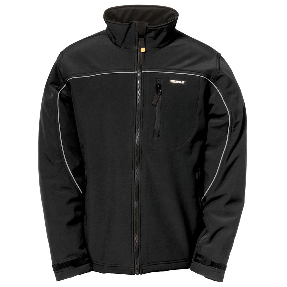 Soft Shell Jacket, Black, Extra Large, Water Resistant & Windproof