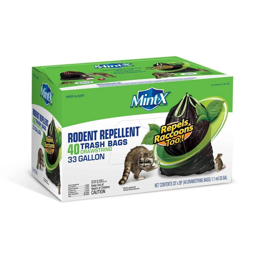 33 Gal. Rodent-Repellent Drawstring Trash Bags (40-Count)