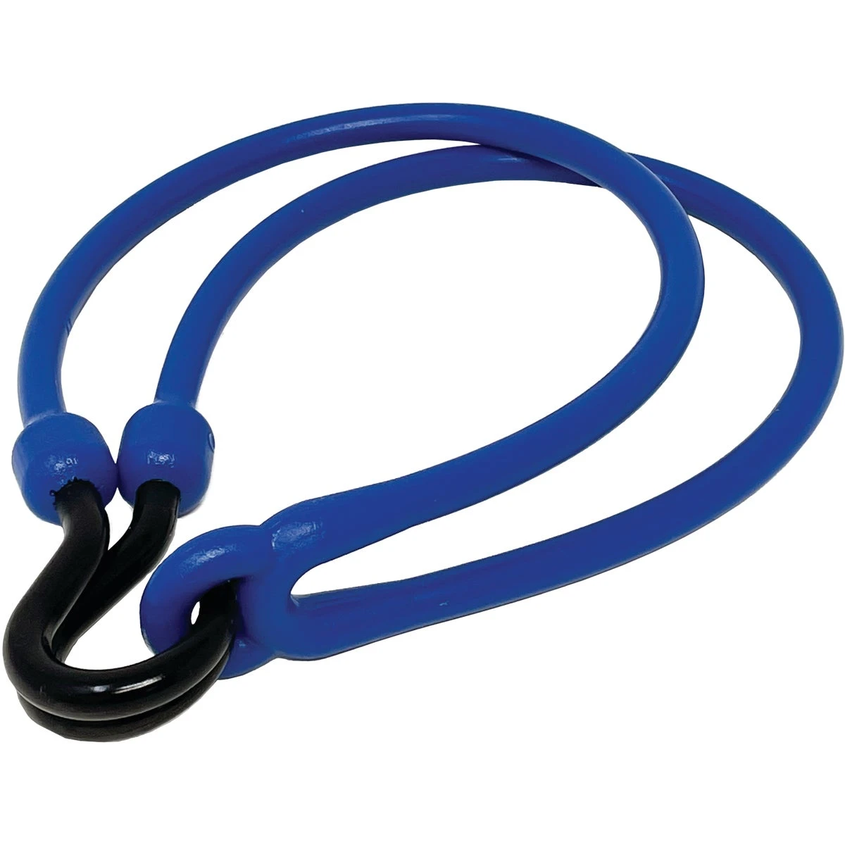 36 In. Easy Stretch Polyurethane Bungee Cord With Nylon Hooks - Blue