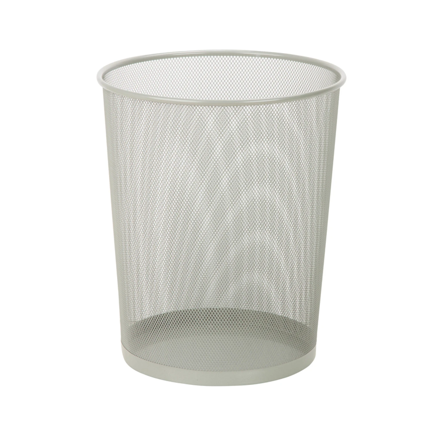 Silver Mesh Metal Wastebasket, Round Shape, 4.8 Gallon Capacity