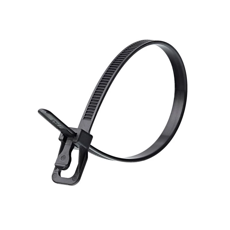 EveryTie Releasable/Reusable Cable Ties, Black, 6 In., 100-Pk.