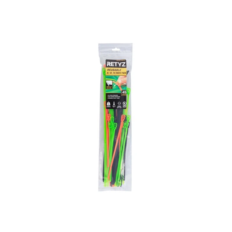 EveryTie & WorkTie Releasable/Reusable Cable Tie Combo Pack, 45-Pk.