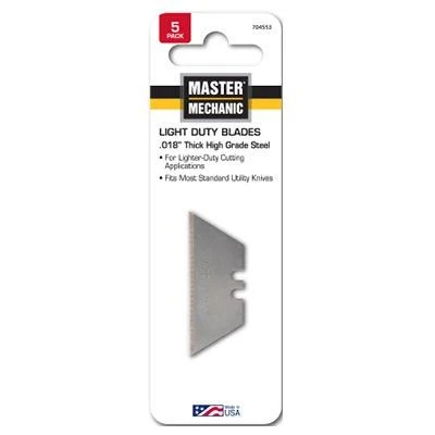 Utility Knife Blades, Light-duty, .018 Gauge, 5-pk, Fits Most Knives