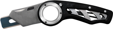 Folding Carpet Knife With Comfort Grip And Metal Belt Clip